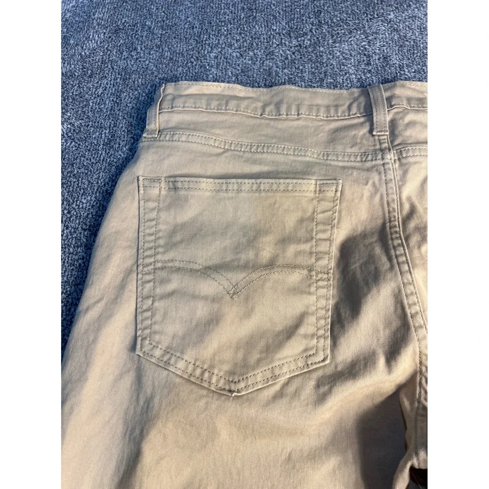 Levis 514 Straight Fit Khaki Pants Mens 36x32 Tan Cotton Stretch Chino Trousers